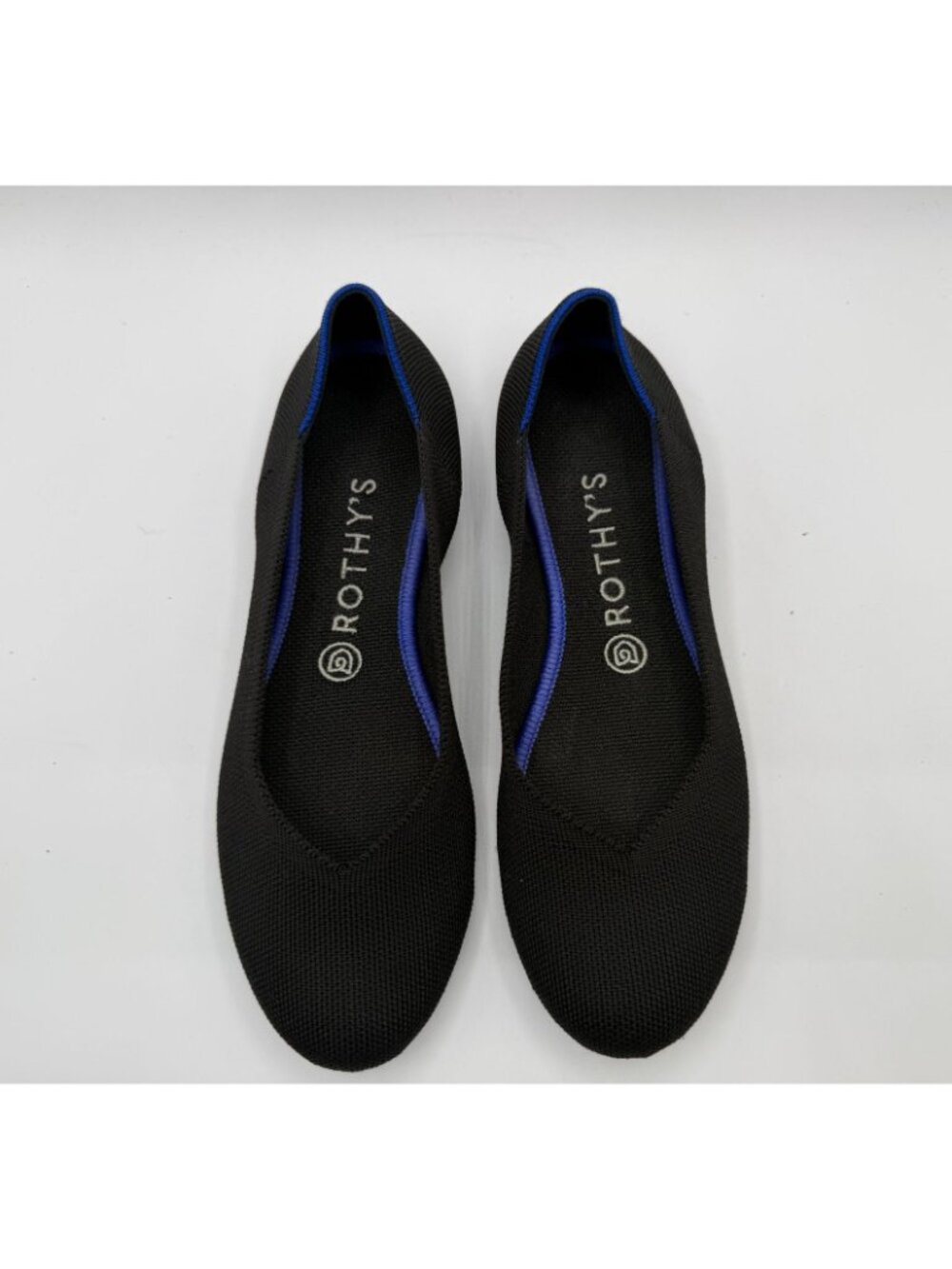 Rothy's The Flats Round Toe Ballet Flats Black Women Size 8.5 Slip On Comfort - Picture 3 of 15